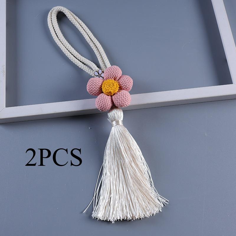 2PCS.2025 New Five-Petal Flower Curtain Tiebacks, Cottagecore Tassel Straps, Universal Decor Accessories for Home