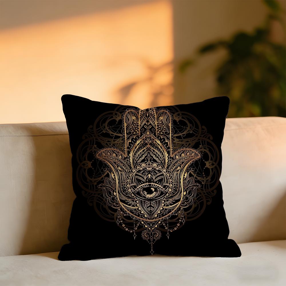 Hamsa Cushion Cover Cozy Velvet Throw PillowSoft Warm Cushion For Sofa  Bed