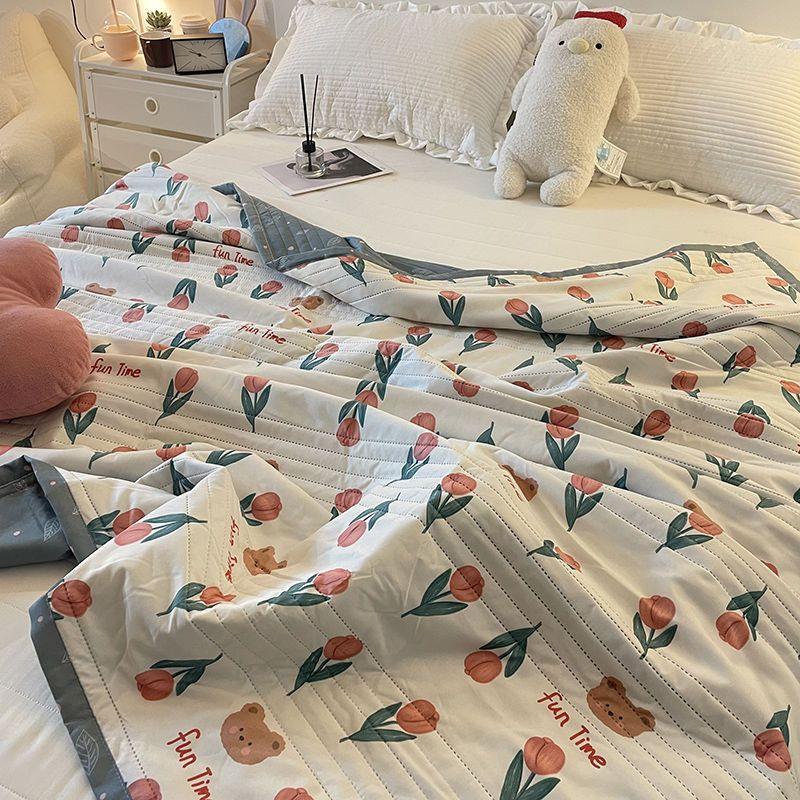 Cuvertură de pat cu spălare mecanică Cuvertură subțire Cuvertură de vară Cuvertură de pat dublă cu un singur pat Pătură de pat cu aer condiționat