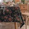 Retro Oil Painting Tablecloth Round Table Square Table High-End Floral Decorative Cover Cloth Light Luxury Multi-Purpose Cover Cloth