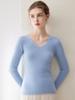 Damen Kaschmirpullover mit V-Ausschnitt: Schlankmachend, Lockerer Schnitt, Vielseitige einfarbige Strickware für Herbst/Winter