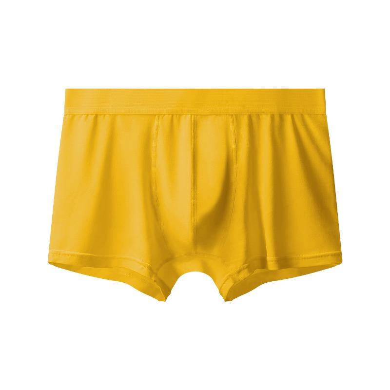 Antibacterial Solid Color Modal Mid Waist Men Boxer Brief Underwear