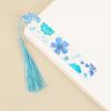 Portable acrylic transparent bookmark, colorful floral pattern reading aid bookmark, bookmark with tassel for marking book pages