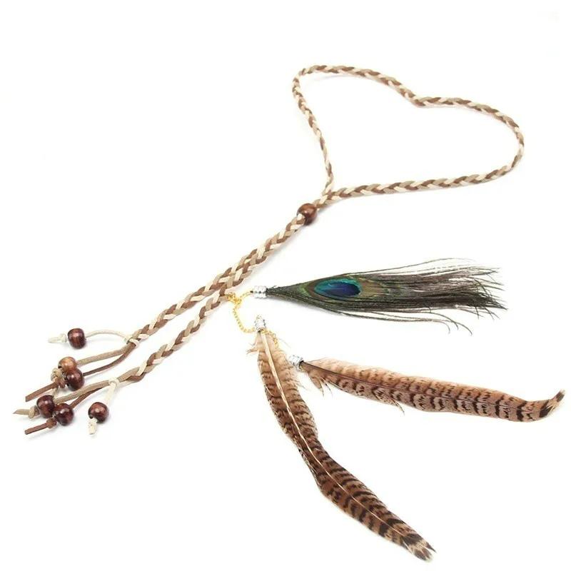 New Creative Gifts Head Decoration Feather Headband Festival Boho Hairband Headdress Hippy Indian Hair Accessories for Girls