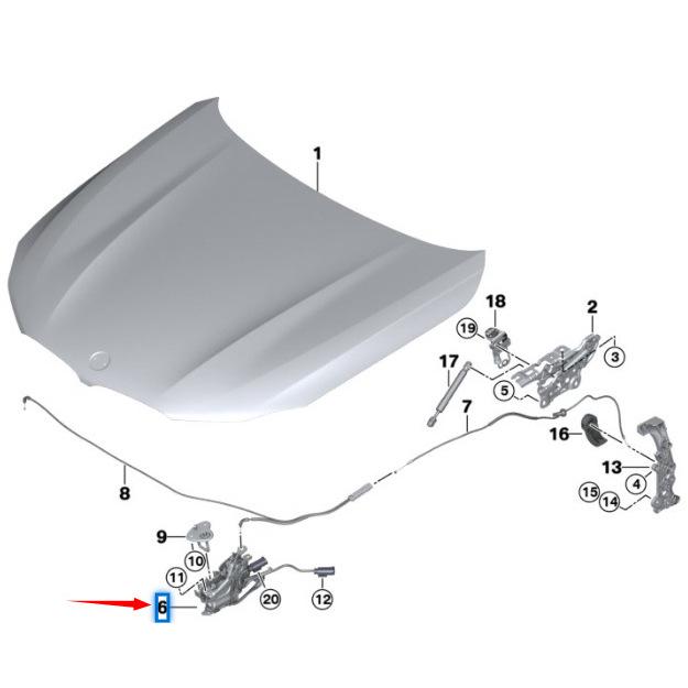 BMW 7 Series G11/G12 Hood Lock Block 51237347409