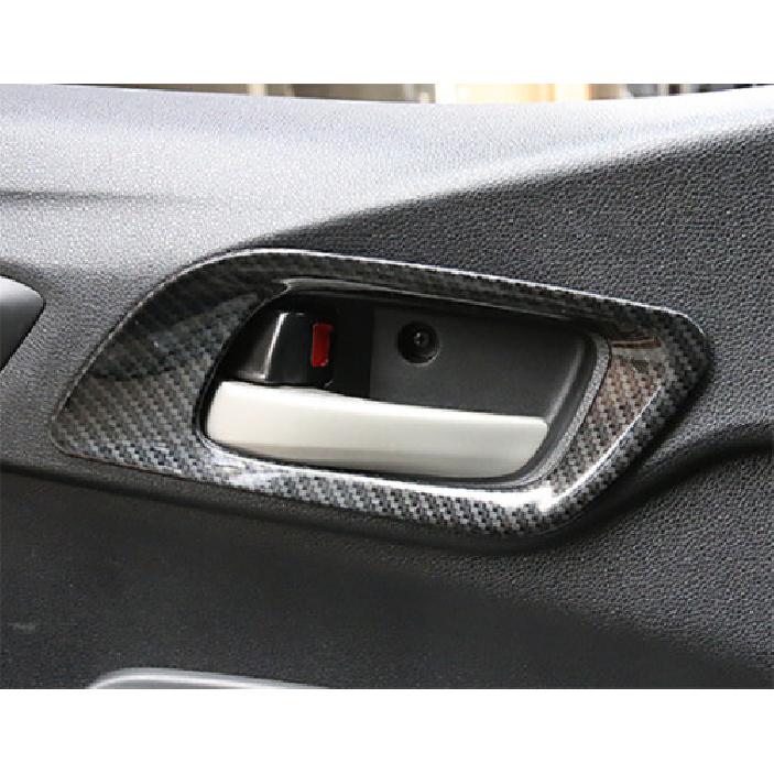 2014 2015-2020 4pcs For Honda Fit Jazz carbon fiber inner door handle frame trim