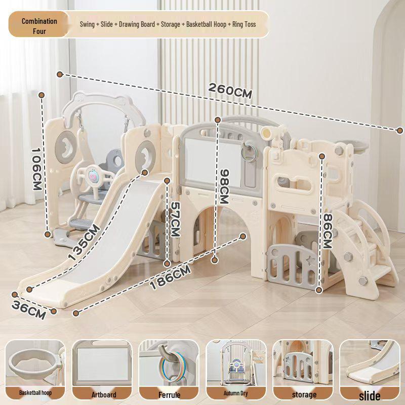Kids' Indoor Slide & Swing Climbing Toy Set for Ages 1-7