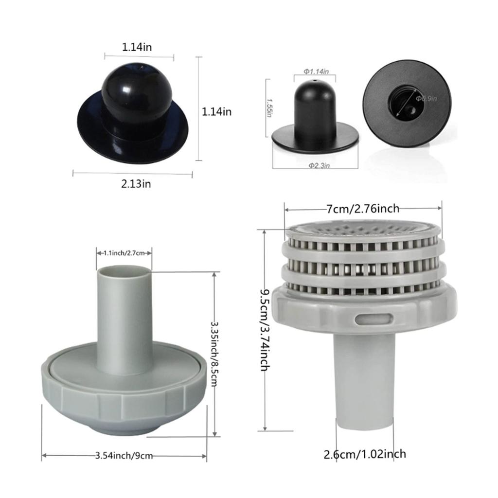 Above Ground Swimming Pool Water Jet Connector Replacement Part Kit Strainer Hole Plug Stopper for Intex 25022 Accessory