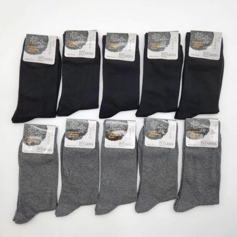 5 Pairs of Men s Charcoal Plain Socks A22058_Black 5 pairs