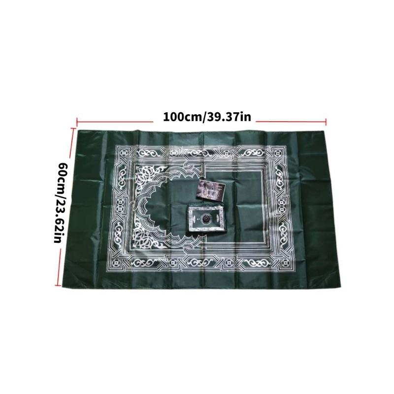 5pcs Islamic Travel Prayer Mat Set Optional Compassed Waterproofie Polyester Prayer Carpet With Large Carry Bag 60x100cm