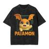 Hot Sale Anime Digimon World Manga Manga Graphic Print T-Shirt Men Women Retro Washed O-neck Cotton Streetwear Harajuku Short Sleeve Summer New Tee
