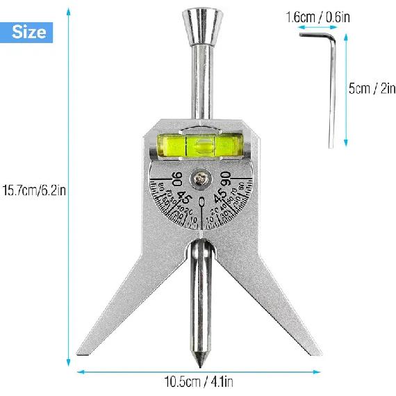 Manuell rörcenterfinnare Markör Centreringsverktyg Y-typ 4 tum Säkerhetsrörsmarkör Centreringshuvudverktyg Justerbar libellvinkelmätare