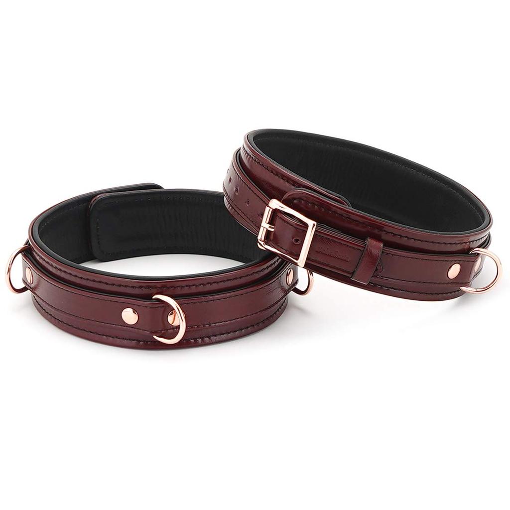 Liebe Seele Thigh Premium SM Genuine for Dominatrix Training Size Cuffs, Restraints, Leather, (Wine Red, M)