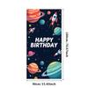Rocket Birthday Decoration Creative Planet Durable Birthday Banner Vibrant Birthday Backdrop for Outdoor