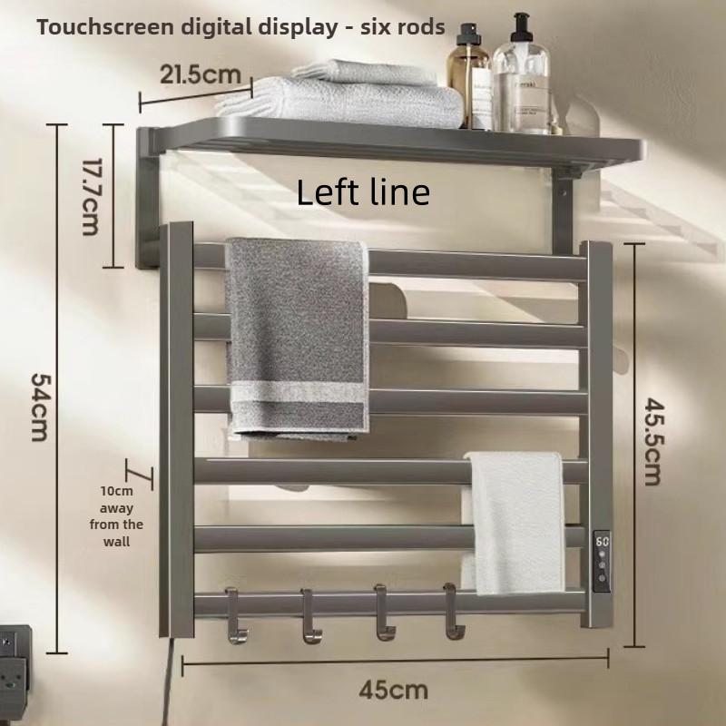 Bathroom Electric Bath Towel Carbon Fiber Warmer Heating Towel Rack Intelligent Constant Temperature Towel Dryer Shelf