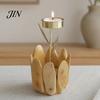 Handmade Wood Candle Holder Wooden Glass Holder, Rustic Driftwood Ornament, Farmhouse Natural Tabletop Decor for Living Room Bedroom Office Gift Matte