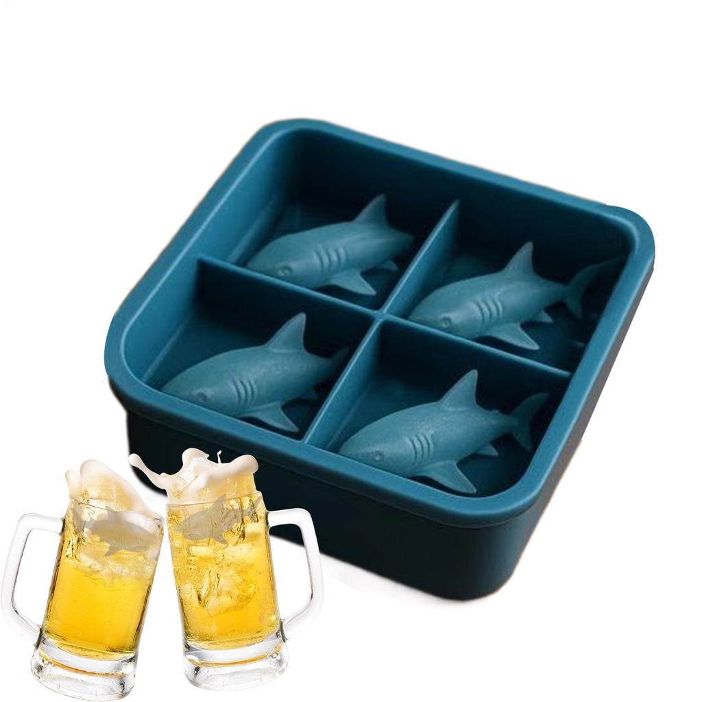 Silicone Ice Mold Creative Shark Ice Cubes Making Mold Household Baking DIY Mold Making Tool Kitchen Tool Supplies