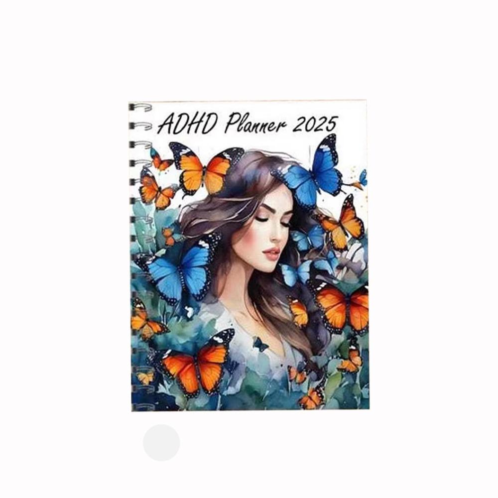 Portable 2025 ADHD Daily Planner Book Hardcover Work Study Planner Agenda Notebook  Student