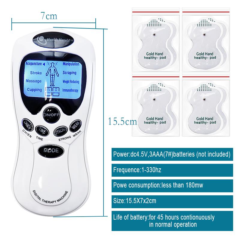 Durable And Safe Electric Tens Dual Output Massage Instrument Electrical Ems Muscle Stimulator Pulse Massager Acupuncture For Neck Back Full Body
