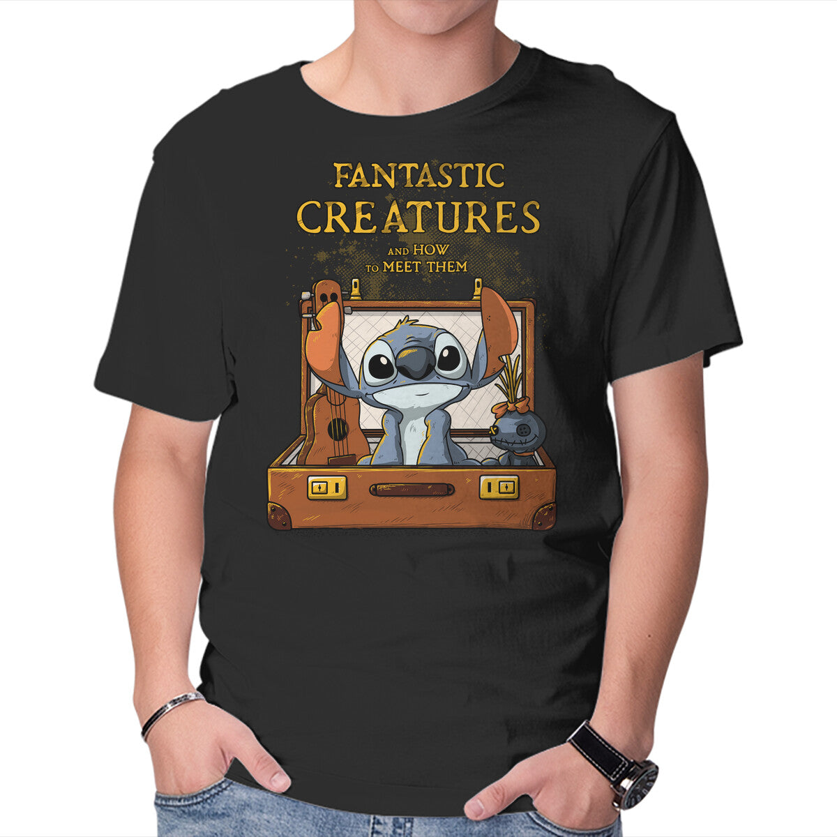 Unisex Crew Neck T-Shirt Fantastic Alien Creature Graphic Short Sleeve Casual Tee S