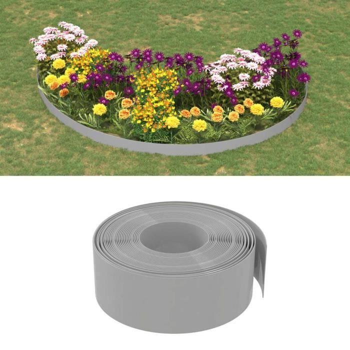 VidaXL Bordures de jardin 5 pcs gris 10 m 20 cm polyéthylène 3155455