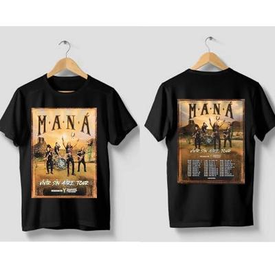 Maná Band Vivir Sin Aire Tour 25 Unisex Wszystkie Rozmiary 22D542 Koszulka Unisex
