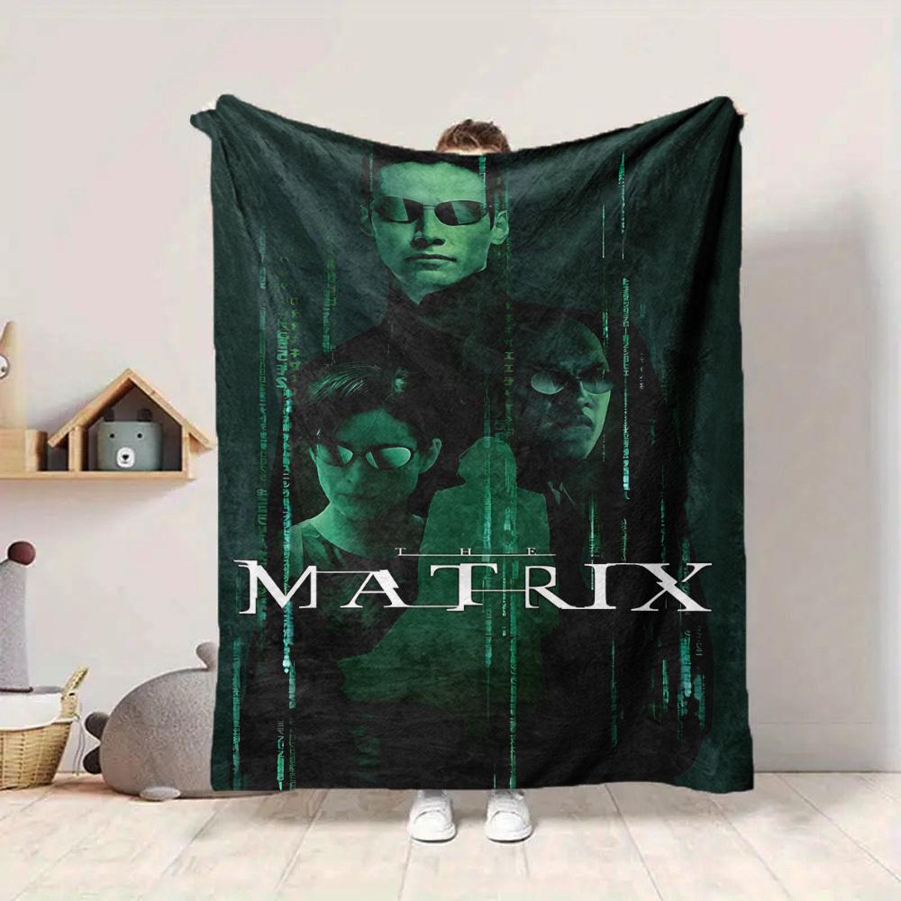 1pc Matrix, Neo Blanket Lightweight Flannel Throw For Sofa, Bed, Travel, Livingroom, Office, Couch, Chair, And Bed