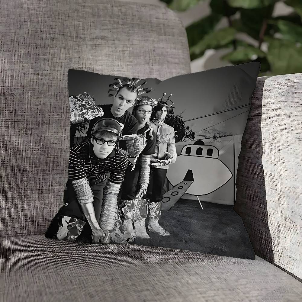 Band W-Weezer Pillow Case For Sofa Decor Car Office Room Printing Cushion Cover Decorations and Protector