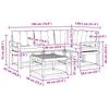 Outdoor Sofa Set with Cushions 5 Pcs Natural and Black