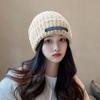 Big Head Circumference Showing Face Small Hat Women's Autumn and Winter Loose Black Woolen Hat Cold Hat Trendy Ins Versatile Warm Knitted Hat