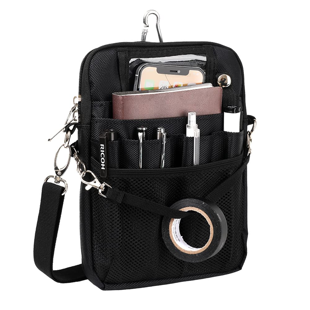 

Многофункциональная поясная сумка для медсестры, поясная сумка 1 см дополнительная двойная 12 плечевая поясная сумка для мелких предметов, большая сумка для инструментов, черная сумка, сумка, сумка, ластовица, молния, карманы,