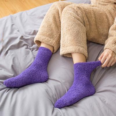 Calzini Caldi da Donna in Velluto Corallo Color Caramella Invernale Calzini Spessi da Pavimento per Dormire