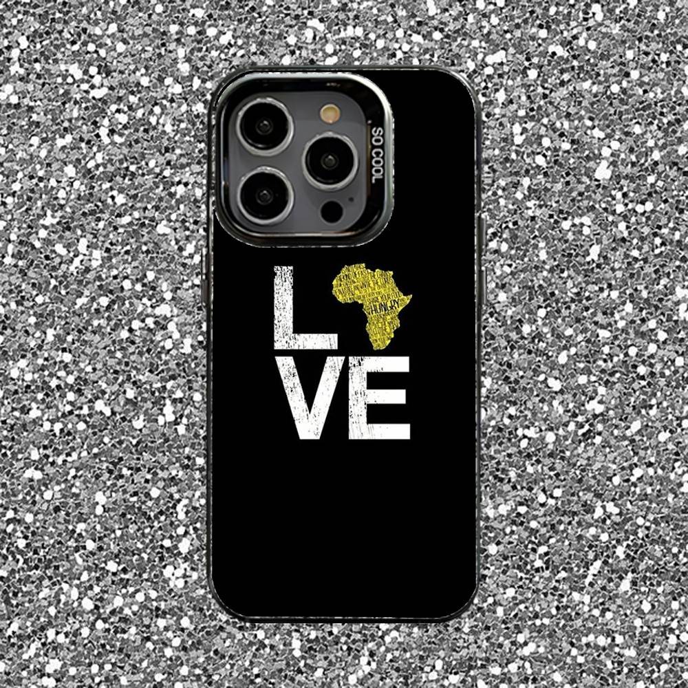 

Africa Map Geogra Phone Case For iPhone 16,15,14,13,12,11,Pro,XS,Max,Plus,Mini,SE Black Candy Matte Shockproof Cover iPhone16pro