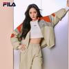 Women's Stand Collar Color-block Woven Jacket
