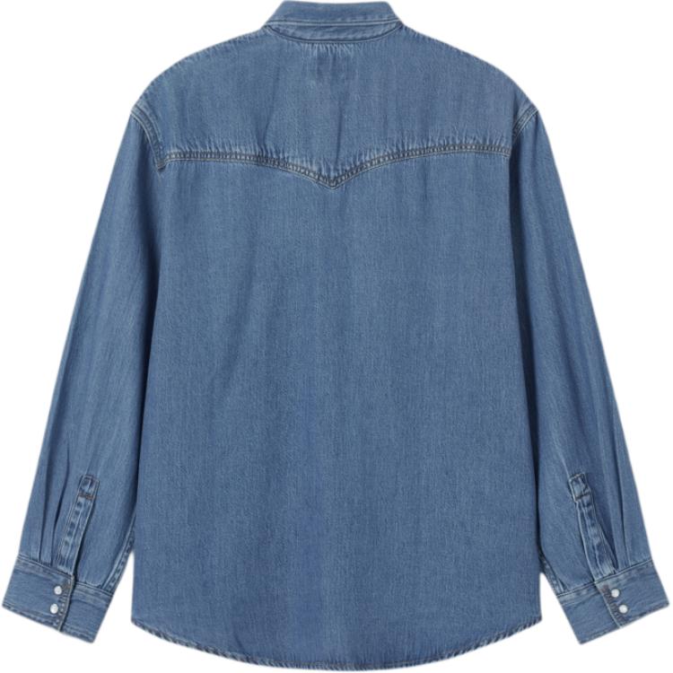 Levis Vintage Casual Comfortable Button Denim Long Sleeve Shirt Women Shirts A7244-0075