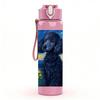 1PC Van Gogh Starry Night Poodle Dog 750ml Color Plastic Sports Water Bottle Leakproof Flip Straw Lid Suitable for Sports Office Home Use