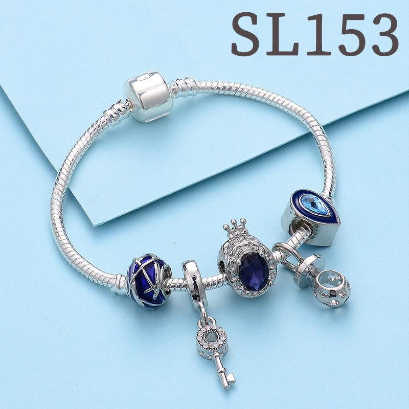 Синее Звездное Небо Снежинка Тыква Карета Сделай Сам Браслет из Стеклянных Бусин 20cm with logo