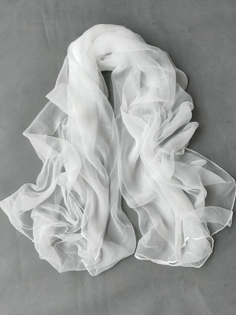 [BYSIFA] Yellow Green Silk Scarf Printed Fashion Accessories Women Thin Long Scarves Wraps Summer Lades Pure Silk Shawl Scarf