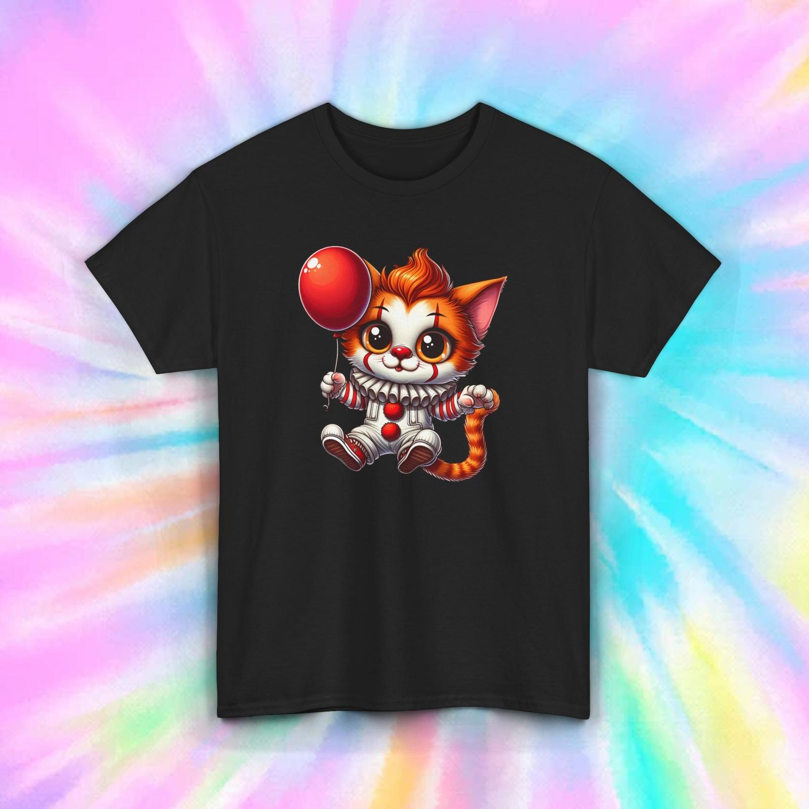 Pennywise Cat T-Shirt | Funny Horror Clown Kitty Graphic Tee | Quirky Halloween XXL