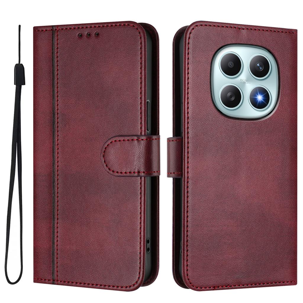 For Xiaomi Redmi Note 15 5G Cases Wallet Stand Retro Texture Leather Phone Cover with Lanyard