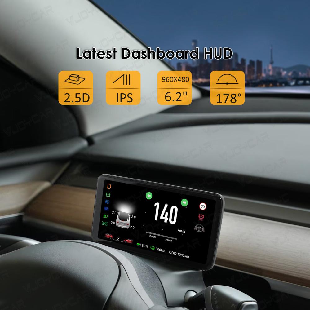 Vjoycar 4.6'' 6.2'' Dashboard Cluster Instrument Model 3 Y HUD Screen HD LCD Speedometer For Tesla Modification Car Accessories