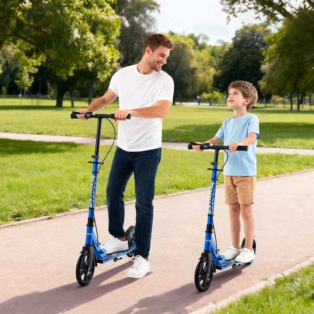 Monopattino per Bambini dagli 8 Anni in Su, Adolescenti e Adulti, Monopattino a 2 Ruote per Bambini con Manubrio Regolabile in Altezza, Ampio Pedale Antiscivolo, Pieghevole Leggero per