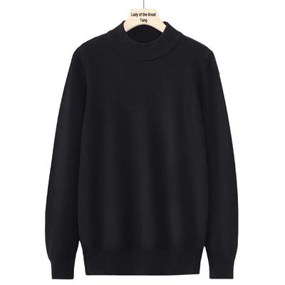 Einfarbiger Pullover-Strickpullover für Frauen mittleren Alters