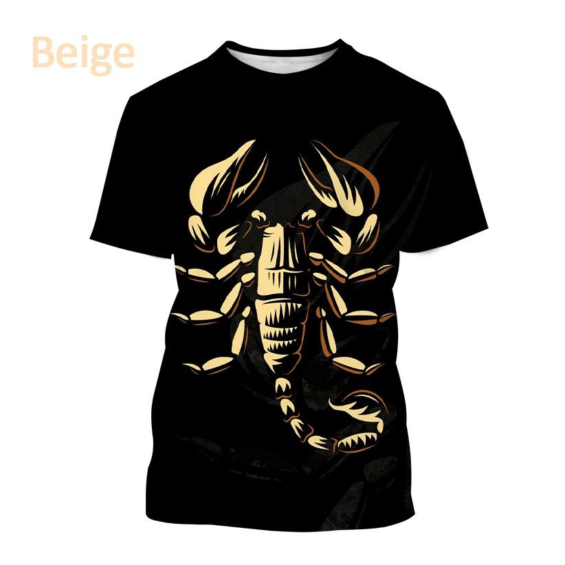 Men New Scorpion 3D Men's Printed T-shirt Fashion Personality Carnivore Unisex Casual Round Neck Animal Short-sleeved