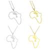Trendy Egypt Queen Africa Map Shaped Pendant Necklace Map and City Necklace Long Chain Gothic Party Fashion Jewelry
