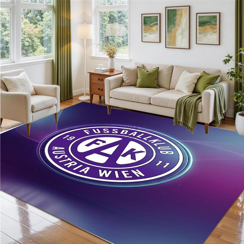 Austria Wien FC Design Crystal Velvet Rug Soft Decorative Mat for Bedroom Entrance