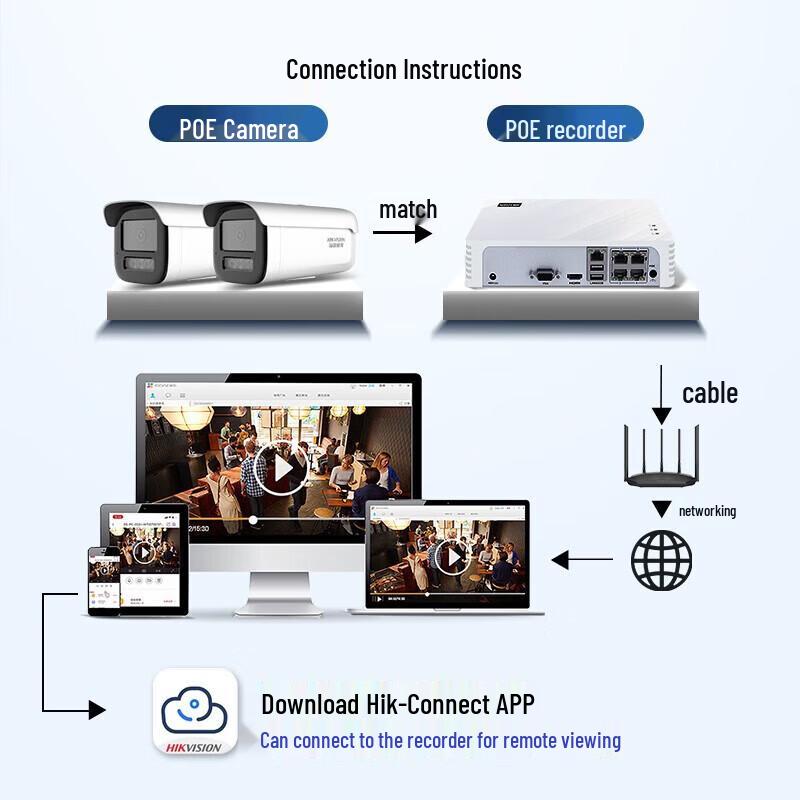 Hikvision 4MP PoE Outdoor Bullet IP Camera with Audio CN plug (adapter included)