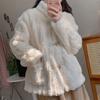 Lamb Wool Coat Women Winter Thick Imitation Otter Rabbit Hair Loose Plush Horn Buckle Round Collar W All-match Student