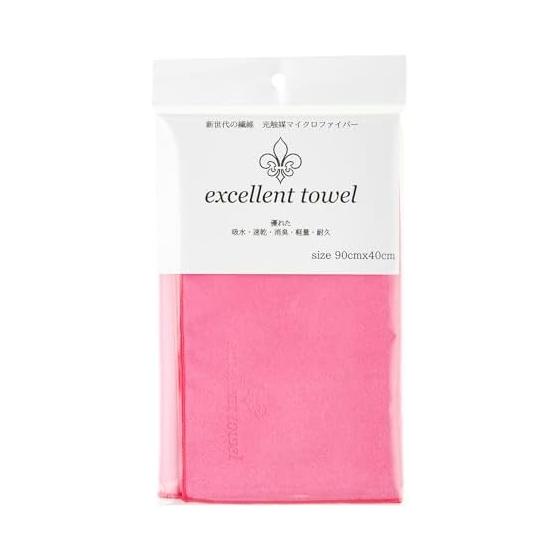Excellent Towel, Solid Rose, 40x90cm, Superior Absorbency, Photocatalytic Treatment, Microfiber, Quick Dry, Antibacterial, Deodorizing, Soft