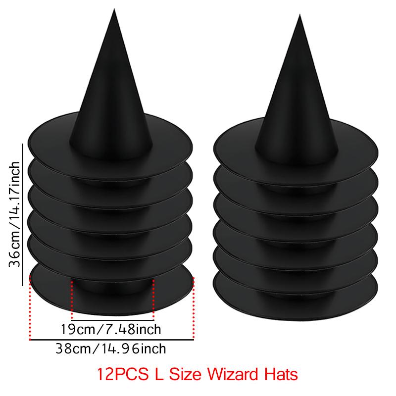 Halloween Hat Witch Wizard Black Hat S/L 2 Sizes Available Home Courtyard Decoration Masquerade Halloween Costume Party Prop ZYF